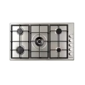 جنرال غاز سطح مدمج, 5 عيون غاز, مقاس 60×90 سم, مفاتيح تحكم امامية, فضي